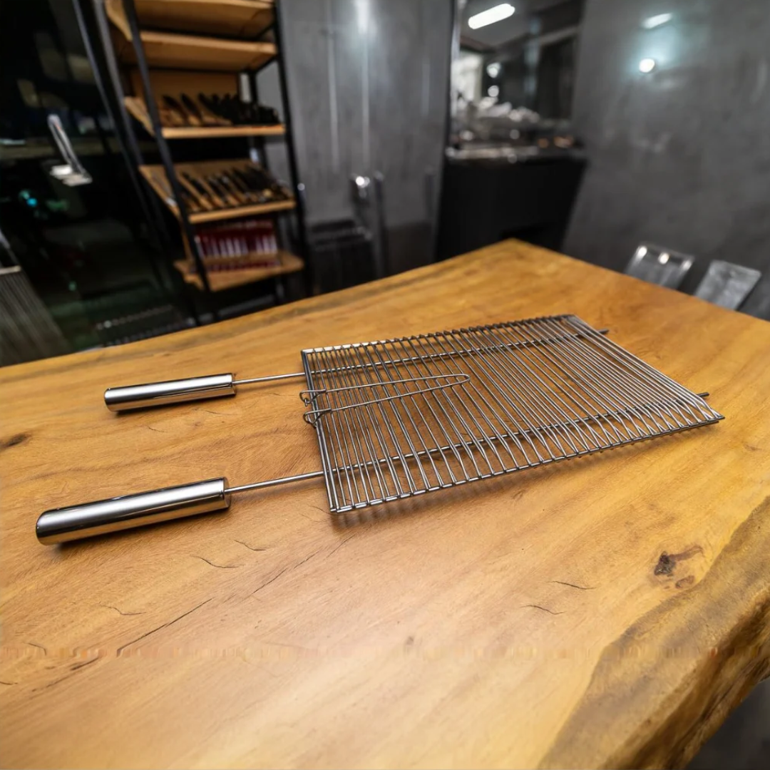 Parrilla Dupla Peixe em Inox 304