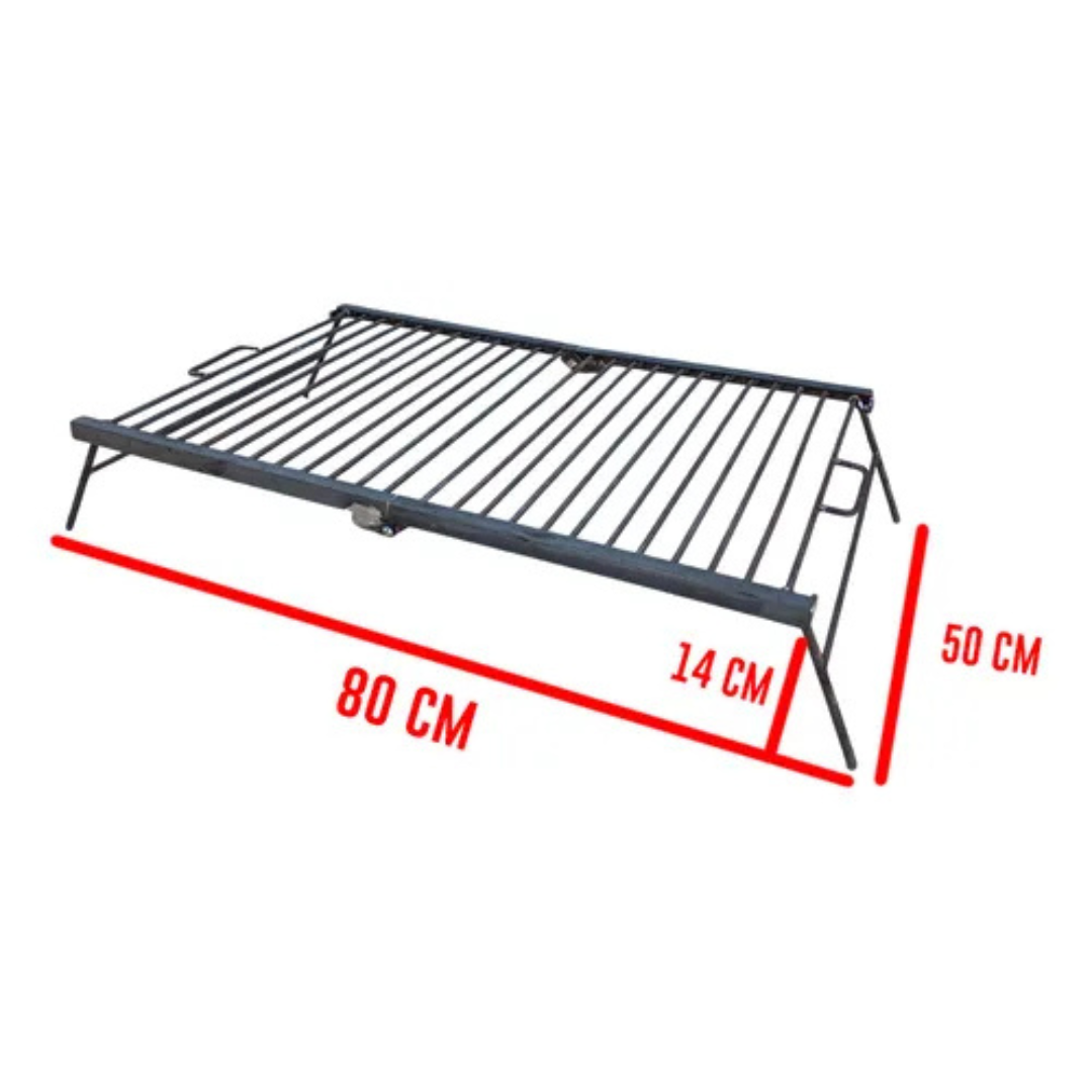 Parrilla Portátil Aço Inox 304 - 6 mm, 80x50