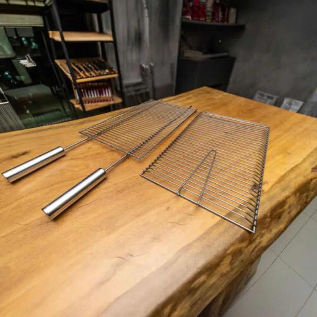 Parrilla Dupla Peixe em Inox 304